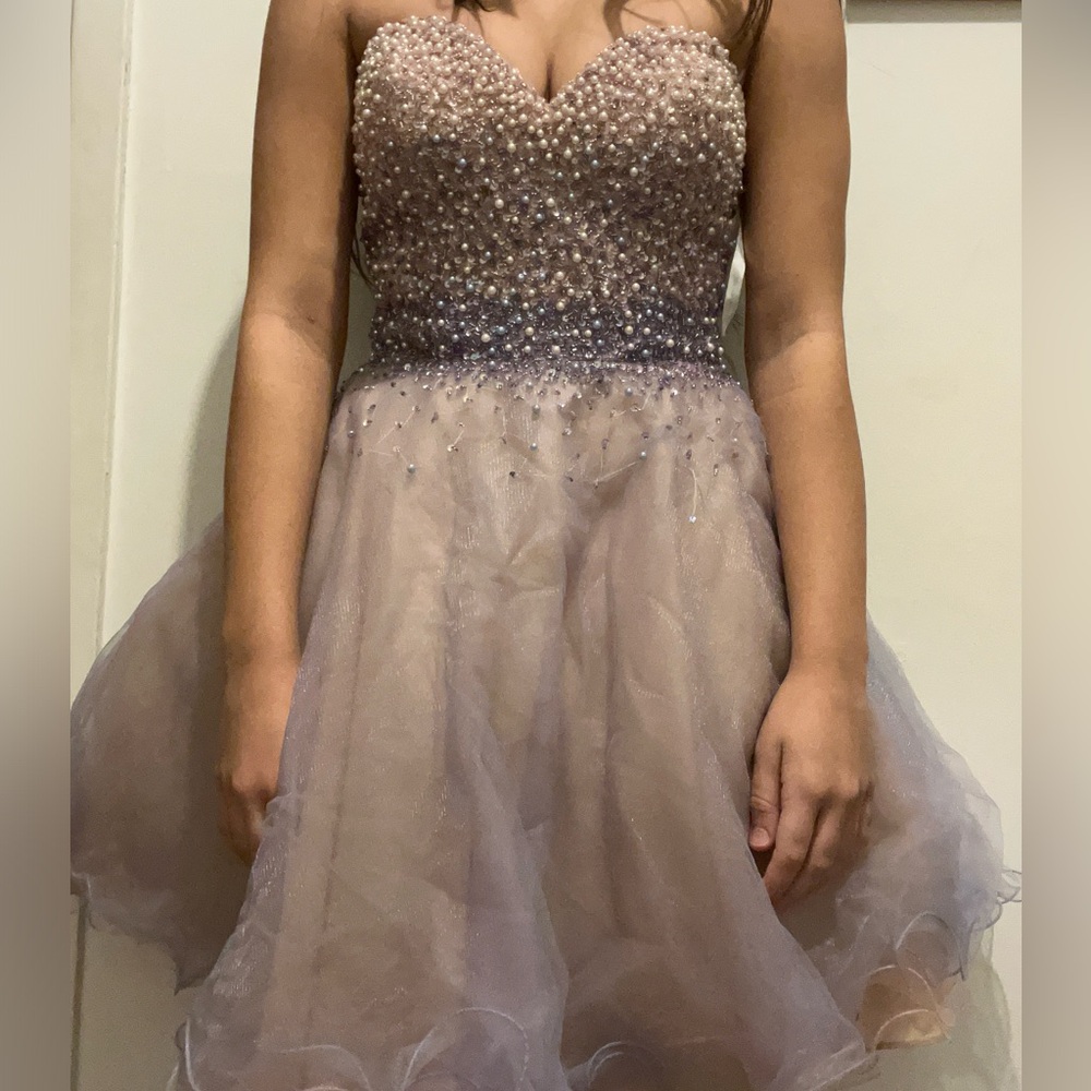 short glamorous beaded, beautiful dress more vibrant than images make it look